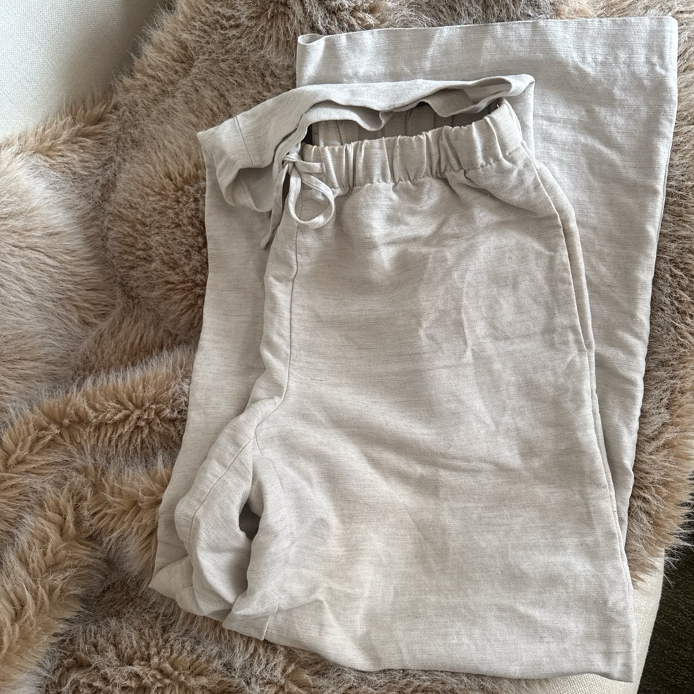 Beige Linen Pants